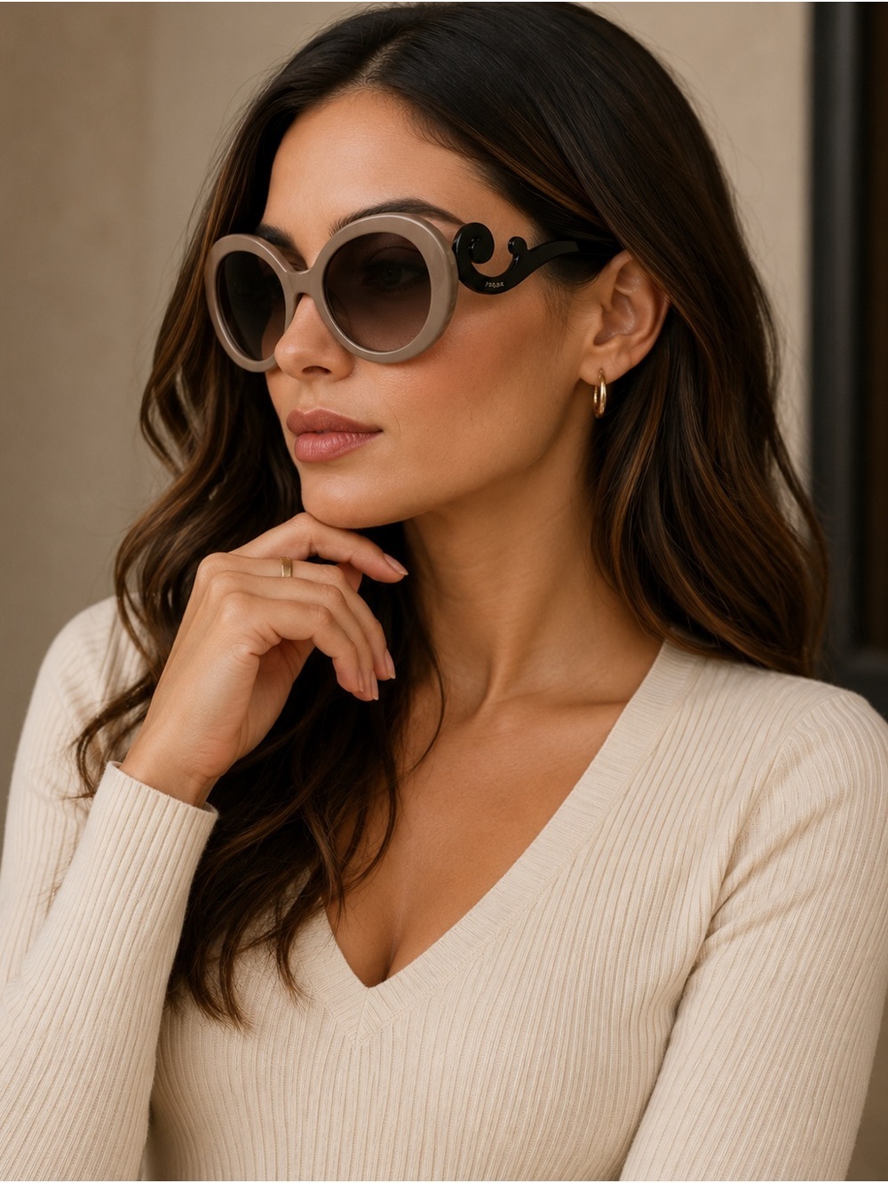 Prada Minimal Baroque Sunglasses-Cocoa Brown